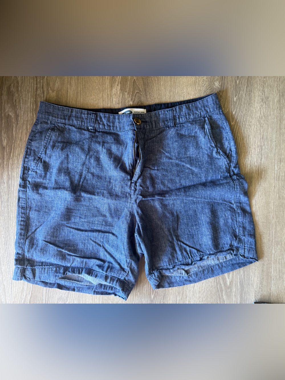 Old Navy Navy Blue Linen-Blend Shorts